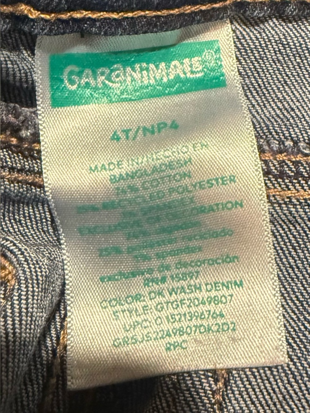Garanimals Dark Blue Kids Stretch Jeans - Picture 4 of 4